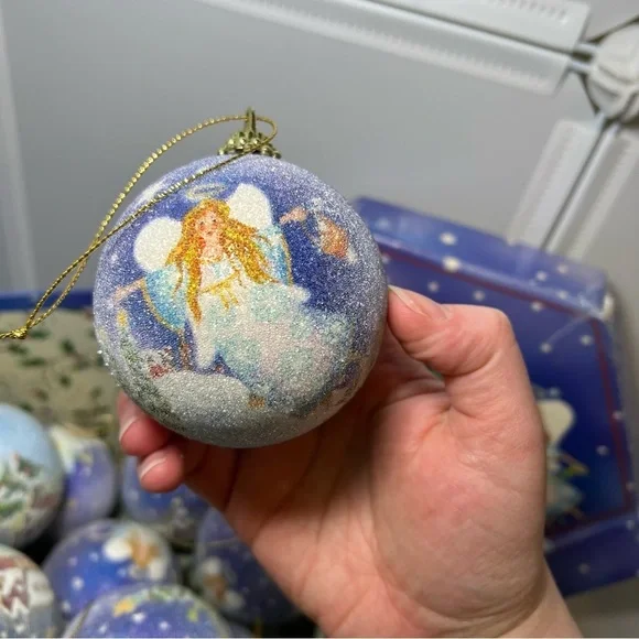 Lot of 11 Vtg ‘Angels On High In Our Small Town’ Ornaments w Box ~ RARE! christm - Picture 4 of 8